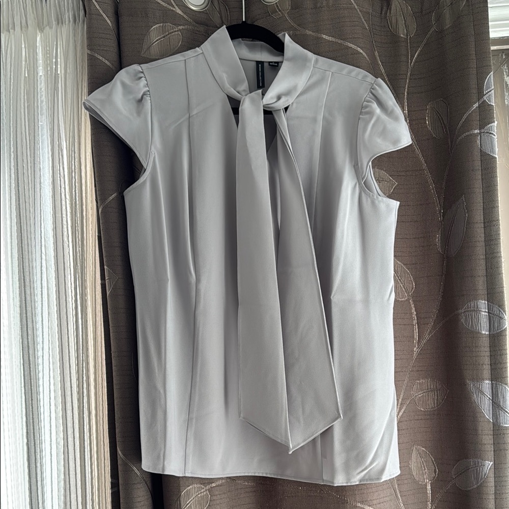 Elegant White Tie-Neck Blouse